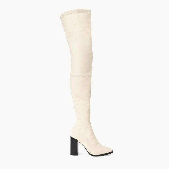 STAUD Paz Over the Knee Boots in Cream - Picture 3 of 11